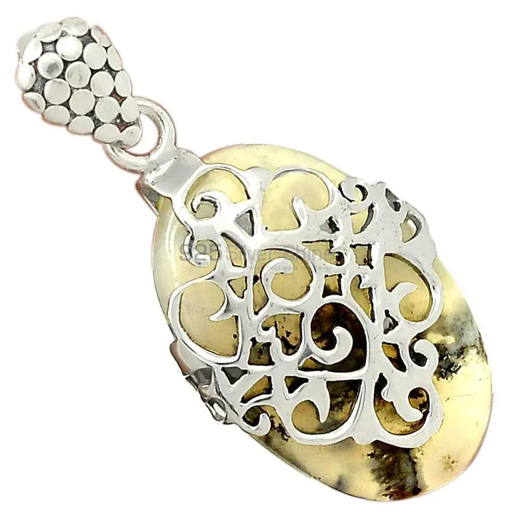 Wholesale Dendrite Opal Gemstone Handmade Pendants In 925 Sterling Silver Jewelry 925SP53-1