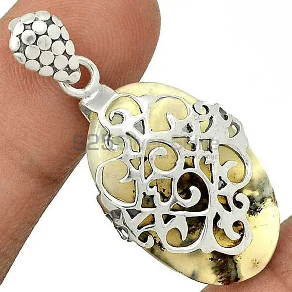 Wholesale Dendrite Opal Gemstone Handmade Pendants In 925 Sterling Silver Jewelry 925SP53-1_0
