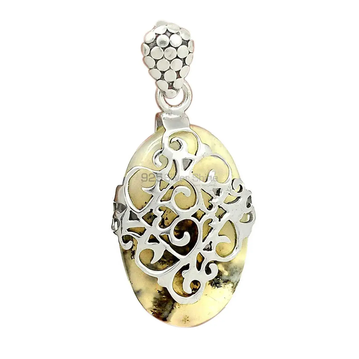 Wholesale Dendrite Opal Gemstone Handmade Pendants In 925 Sterling Silver Jewelry 925SP53-1_1