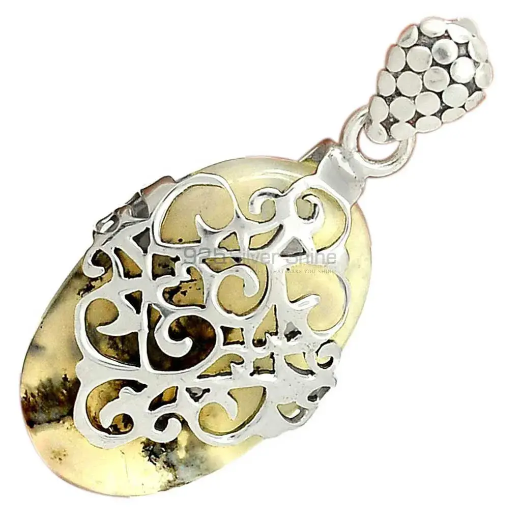 Wholesale Dendrite Opal Gemstone Handmade Pendants In 925 Sterling Silver Jewelry 925SP53-1_2