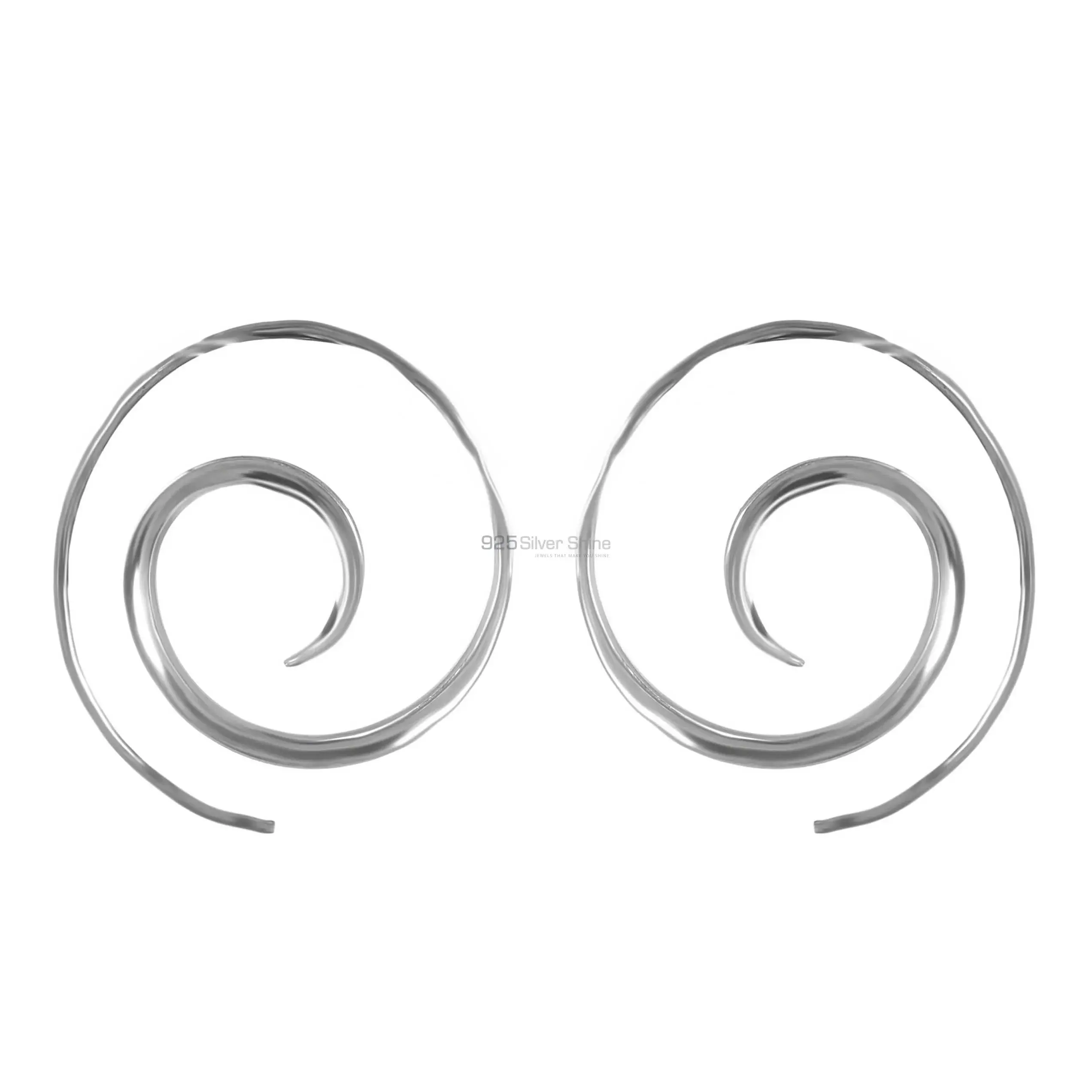 Plain Fine Sterling Silver earring 925SE185_2