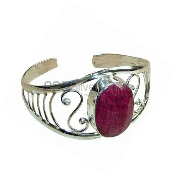 Wholesale Dyed Ruby Gemstone Designer Cuff Bangles In 925 Sterling Silver 925SSB129