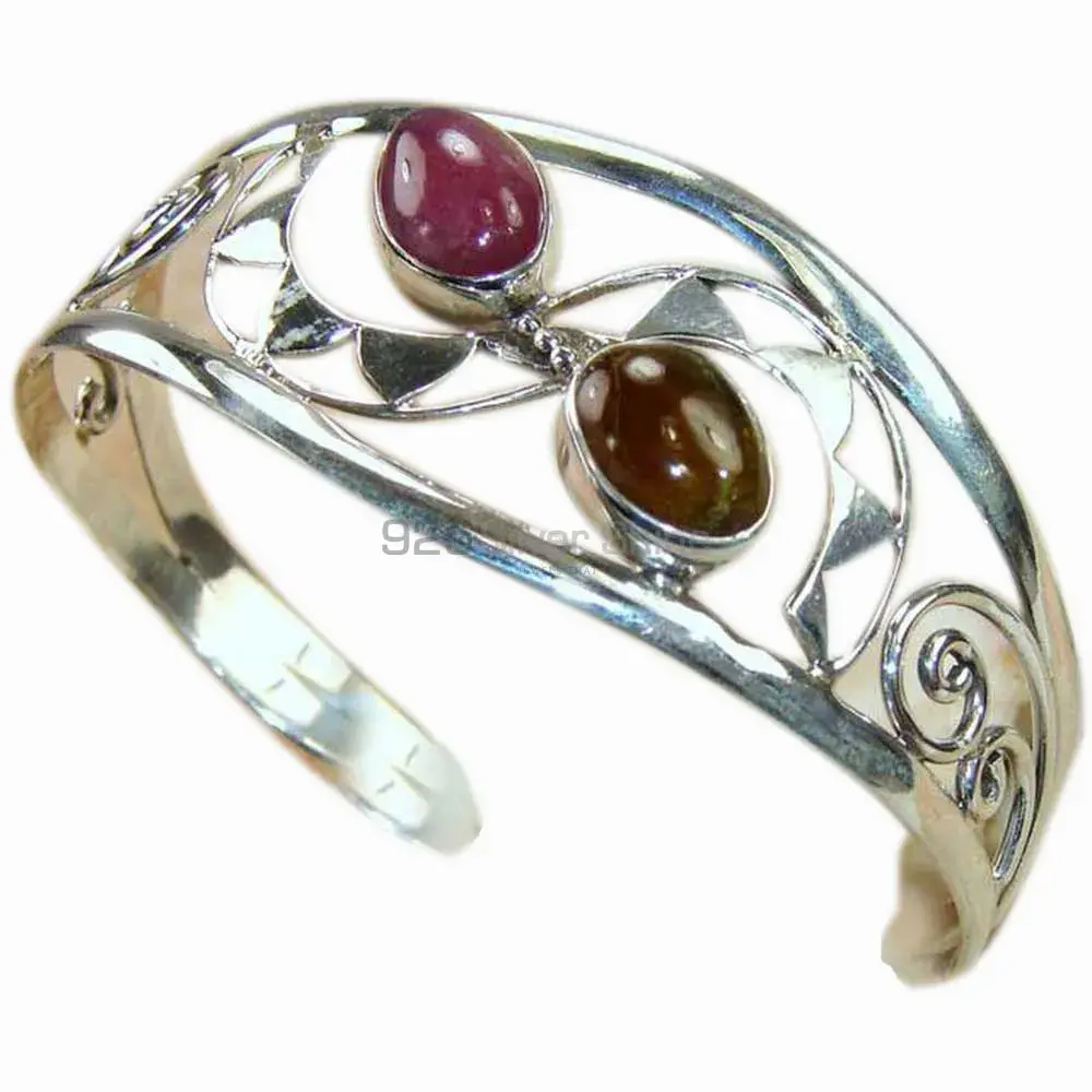 Dyed Ruby Gemstone Bracelet In Sterling Silver Jewelry 925SSB179