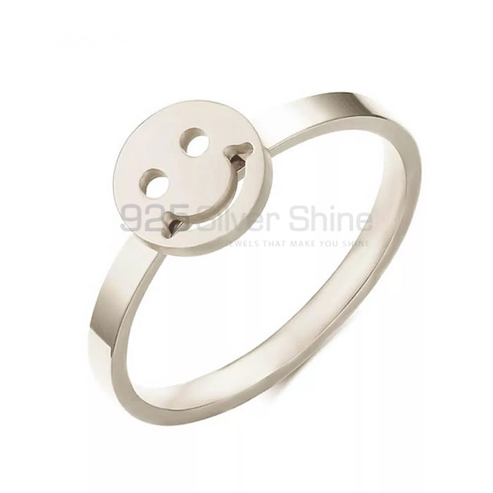 Wholesale Face Smiley Minimalist Ring In Sterling Silver SMMR446