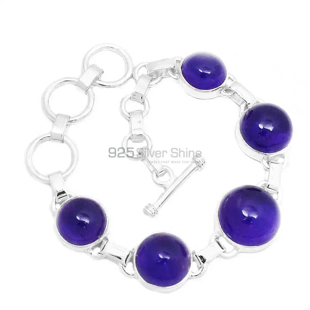 Wholesale Fine Sterling Silver Bracelets Wholesaler In Amethyst Gemstone Jewelry 925SB258-2_0