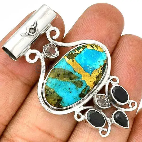 Fine Sterling Silver Pendants In Multi Gemstone Jewelry 925SP50-2_1
