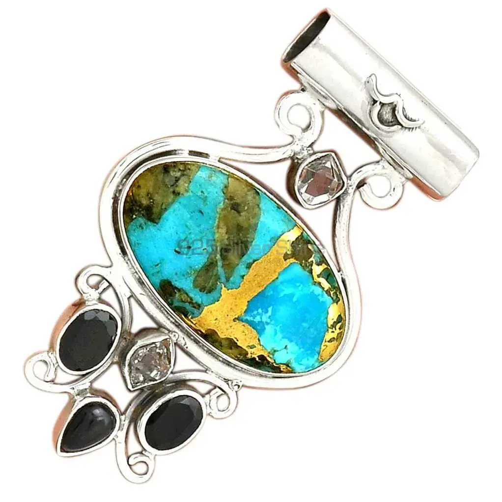 Wholesale Fine Sterling Silver Pendants In Multi Gemstone Jewelry 925SP50-2_2