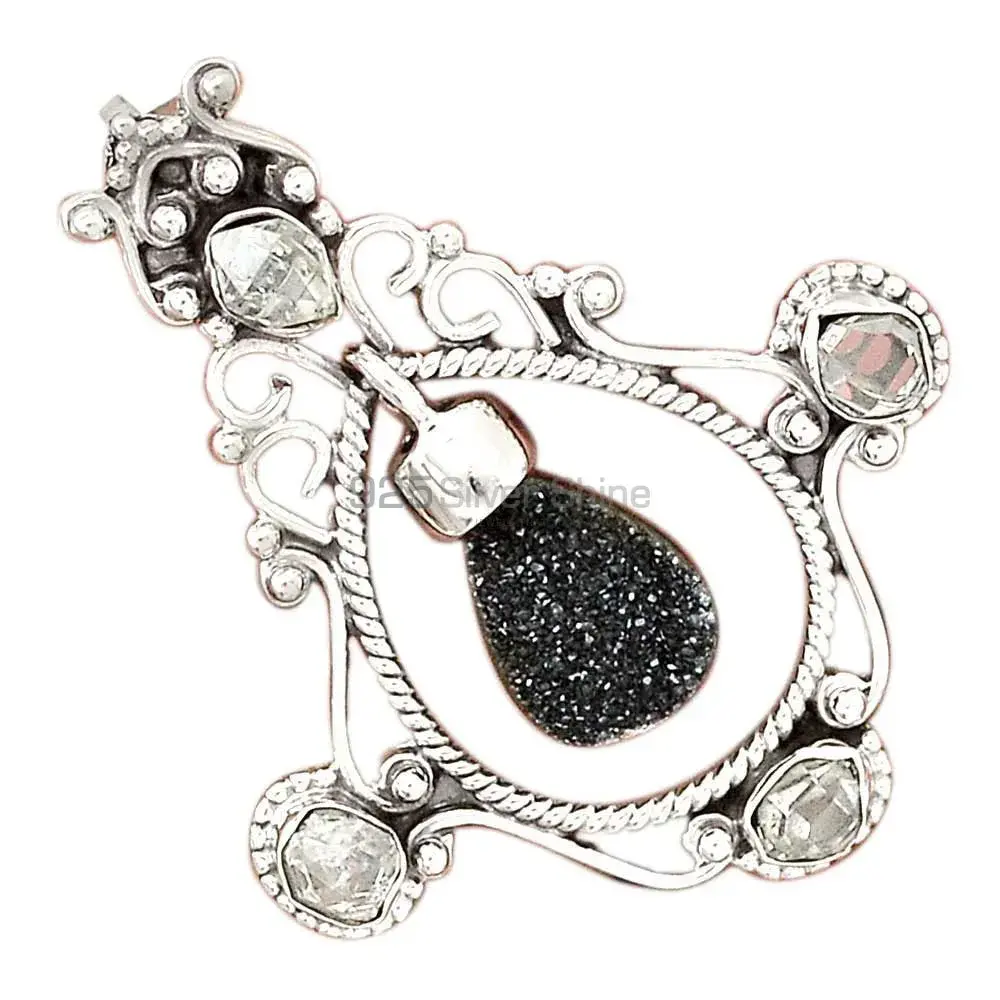 Fine Sterling Silver Pendants In Multi Gemstone Jewelry 925SP65-3