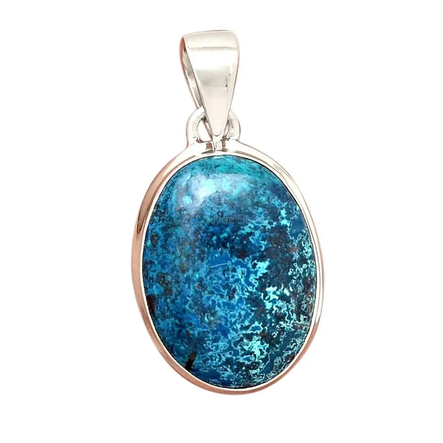 Wholesale Fine Sterling Silver Pendants In Azurite Malachite Gemstone Jewelry 925SP158_0