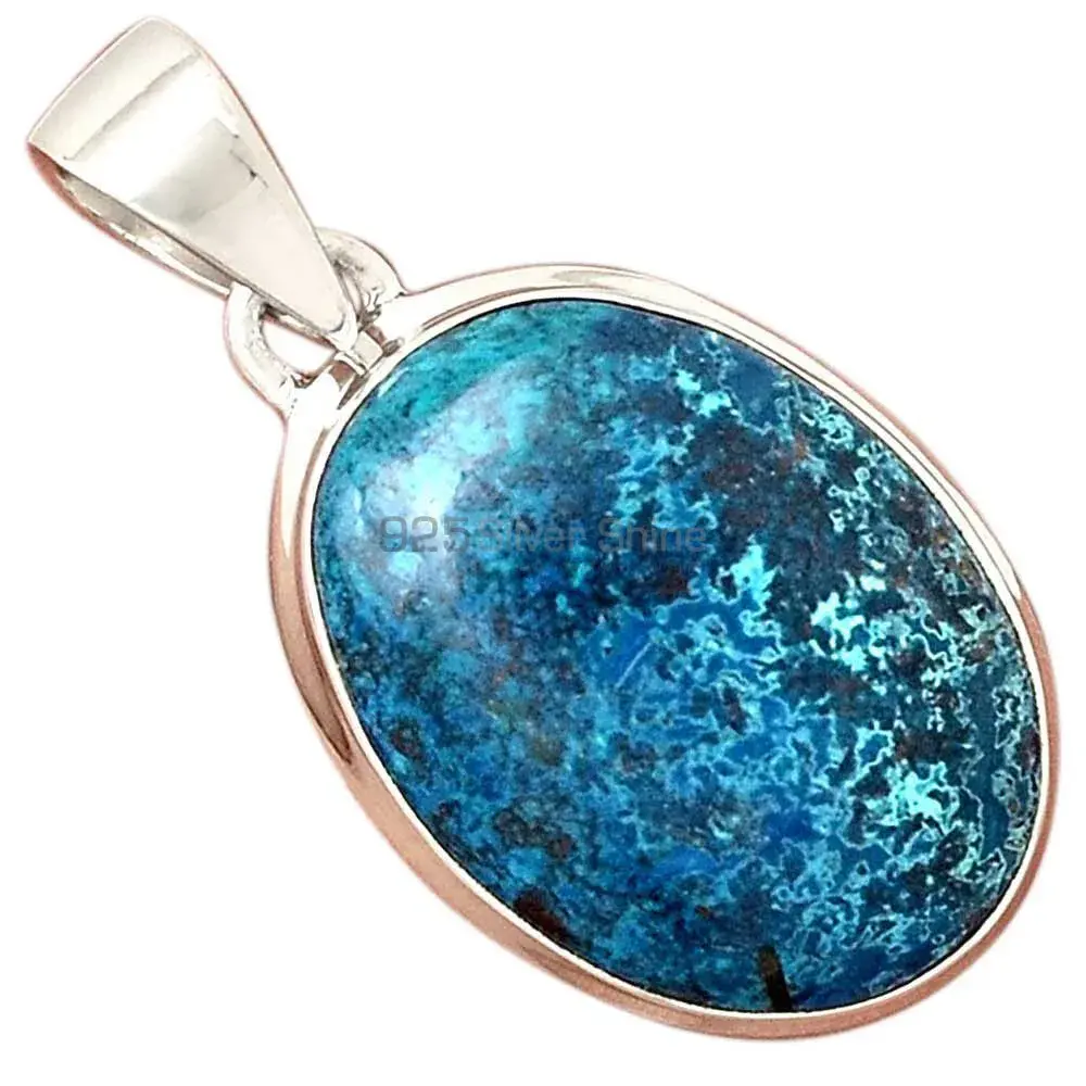 Fine Sterling Silver Pendants In Azurite Malachite Gemstone Jewelry 925SP158_2