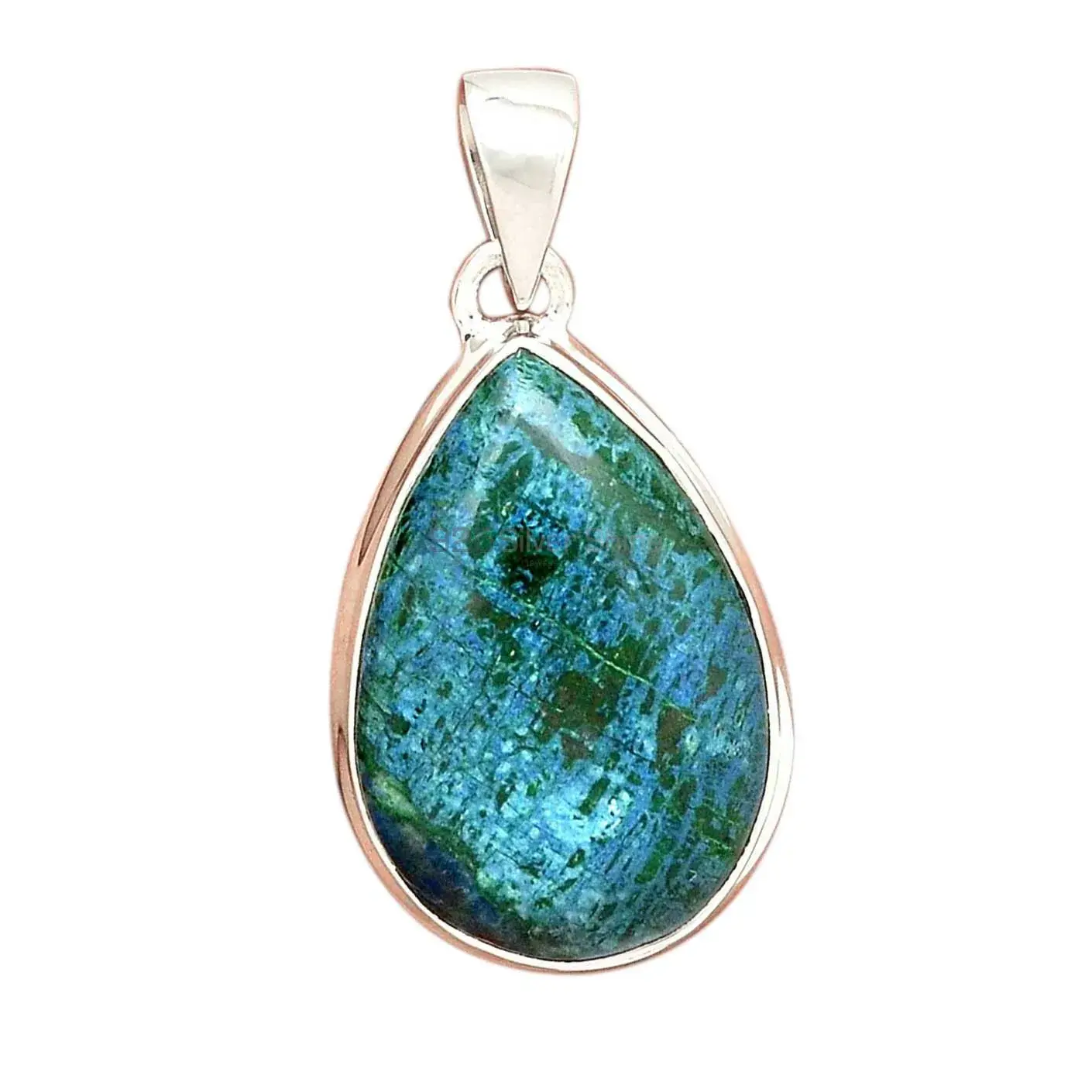 Wholesale Fine Sterling Silver Pendants In Azurite Malachite Gemstone Jewelry 925SP158_3