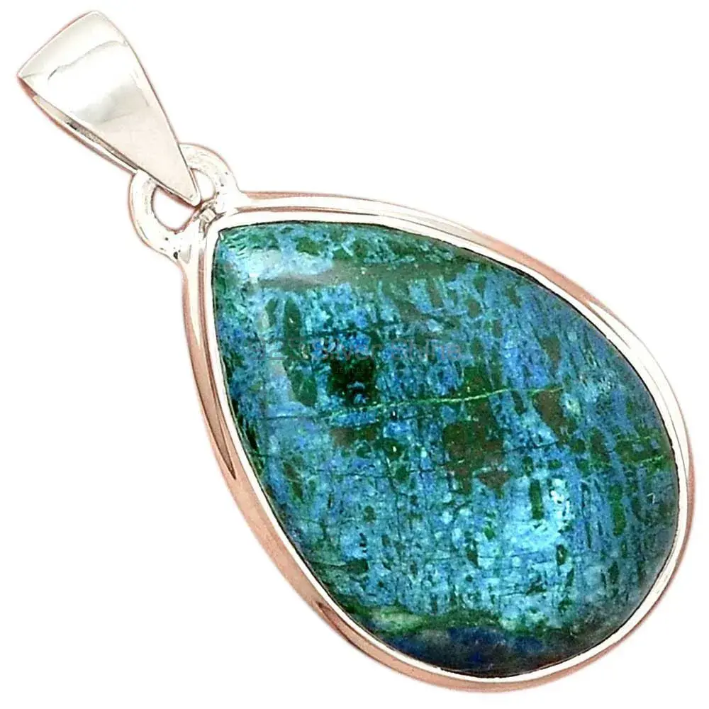 Wholesale Fine Sterling Silver Pendants In Azurite Malachite Gemstone Jewelry 925SP158_5