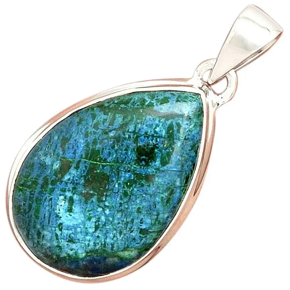 Wholesale Fine Sterling Silver Pendants In Azurite Malachite Gemstone Jewelry 925SP158_6