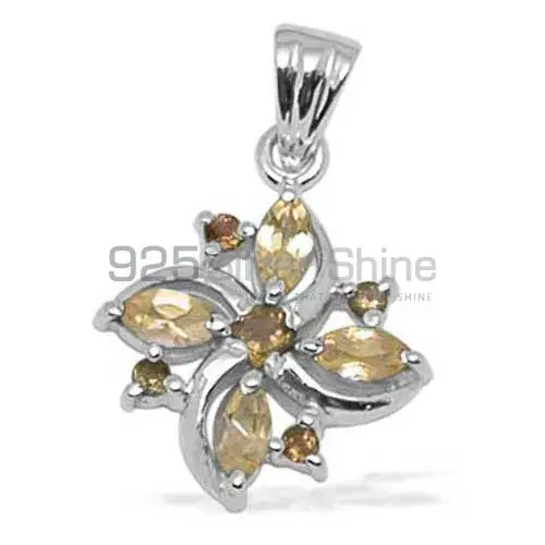 Wholesale Fine Sterling Silver Pendants In Citrine Gemstone Jewelry 925SP1383