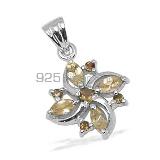Wholesale Fine Sterling Silver Pendants In Citrine Gemstone Jewelry 925SP1383_0