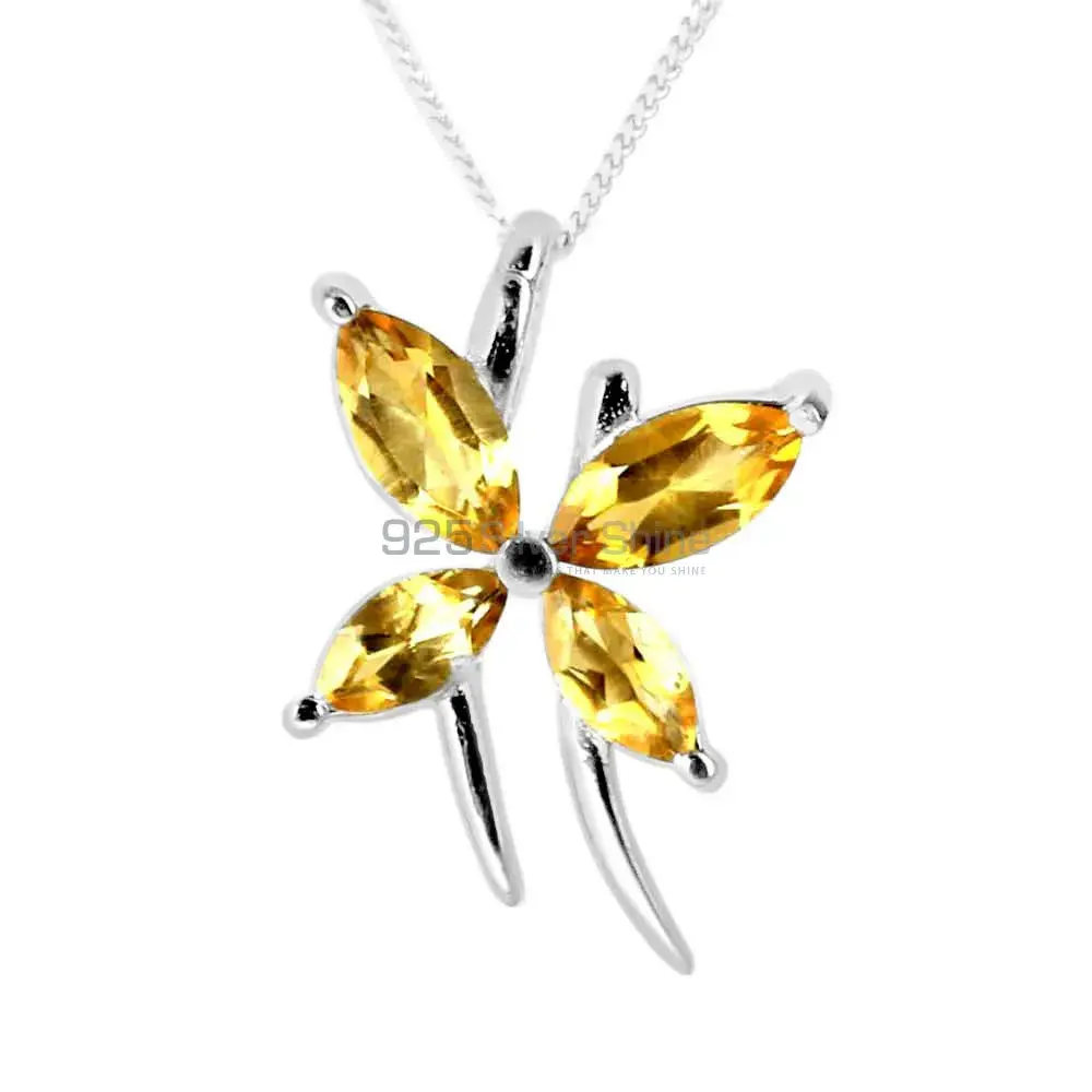 Wholesale Fine Sterling Silver Pendants Wholesaler In Citrine Gemstone Jewelry 925SP223-5