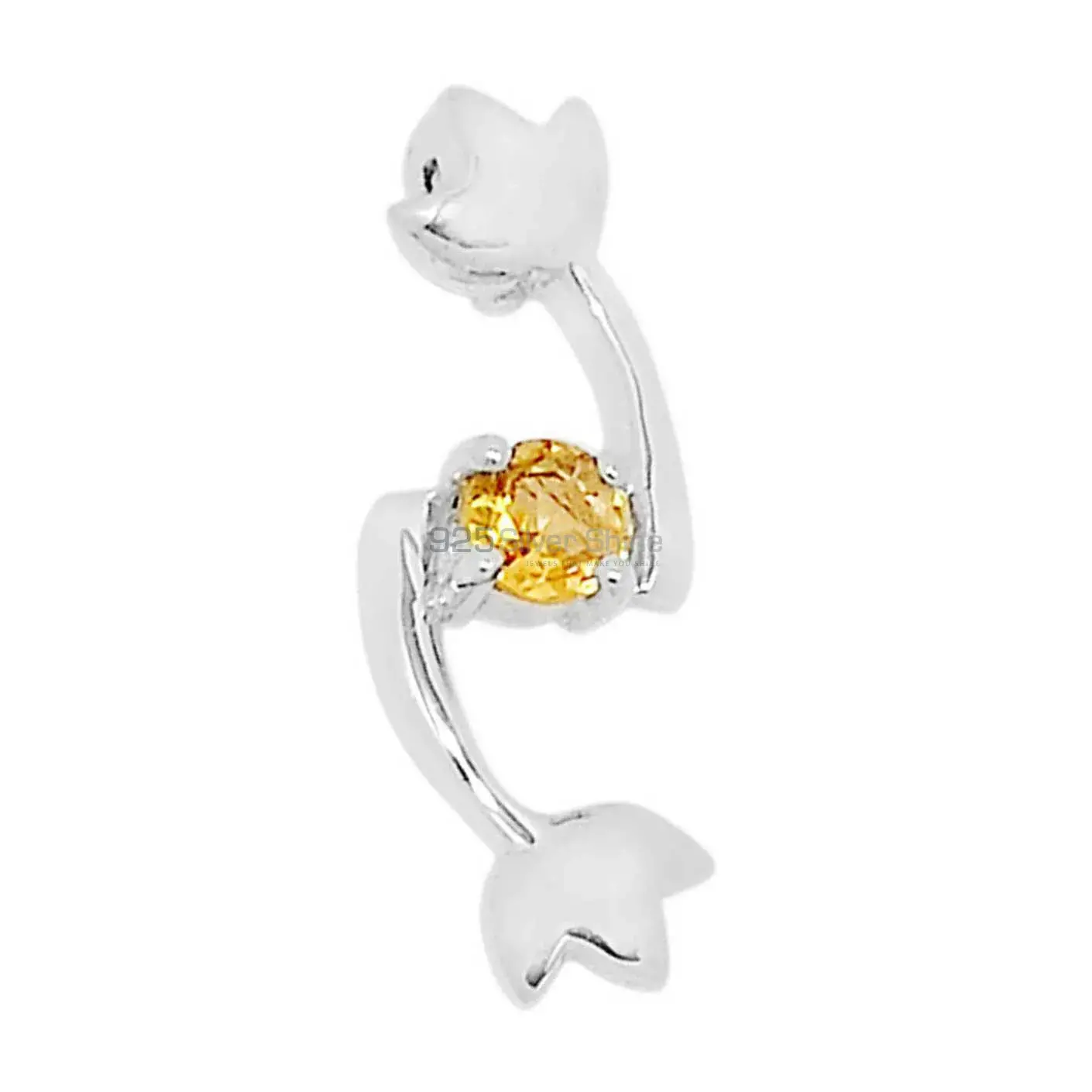 Fine Sterling Silver Pendants In Citrine Gemstone Jewelry 925SSP326-3_0