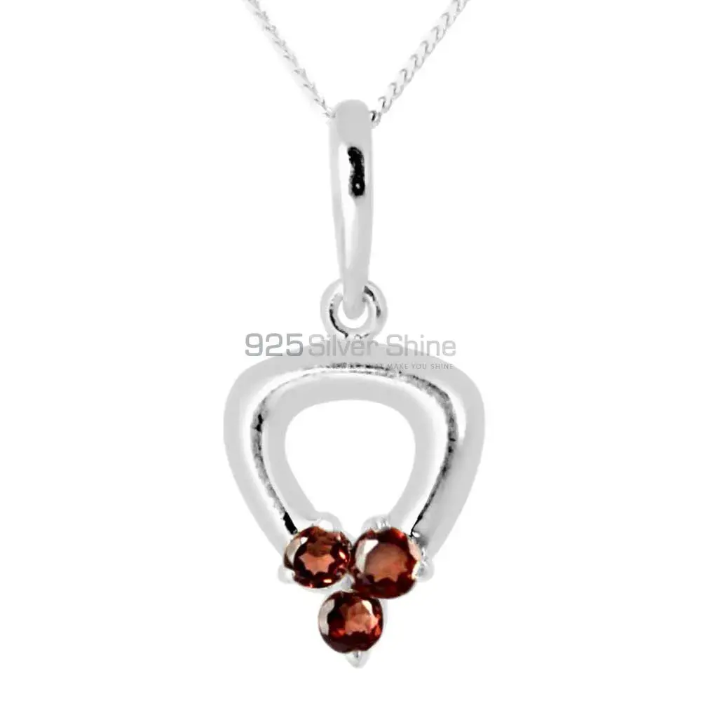 Fine Sterling Silver Pendants In Garnet Gemstone Jewelry 925SP248-2_0
