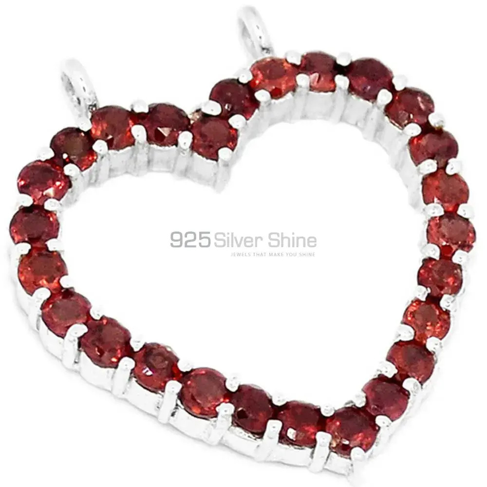 Fine Sterling Silver Pendants In Garnet Gemstone Jewelry 925SP271-4_0