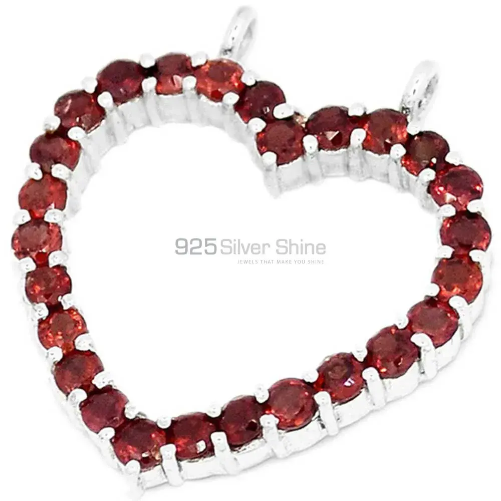 Fine Sterling Silver Pendants In Garnet Gemstone Jewelry 925SP271-4_1
