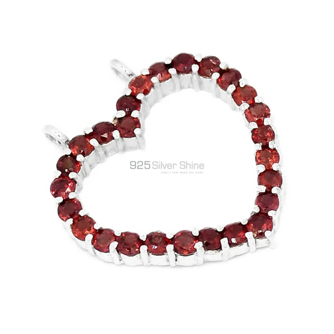 Fine Sterling Silver Pendants In Garnet Gemstone Jewelry 925SP271-4_2