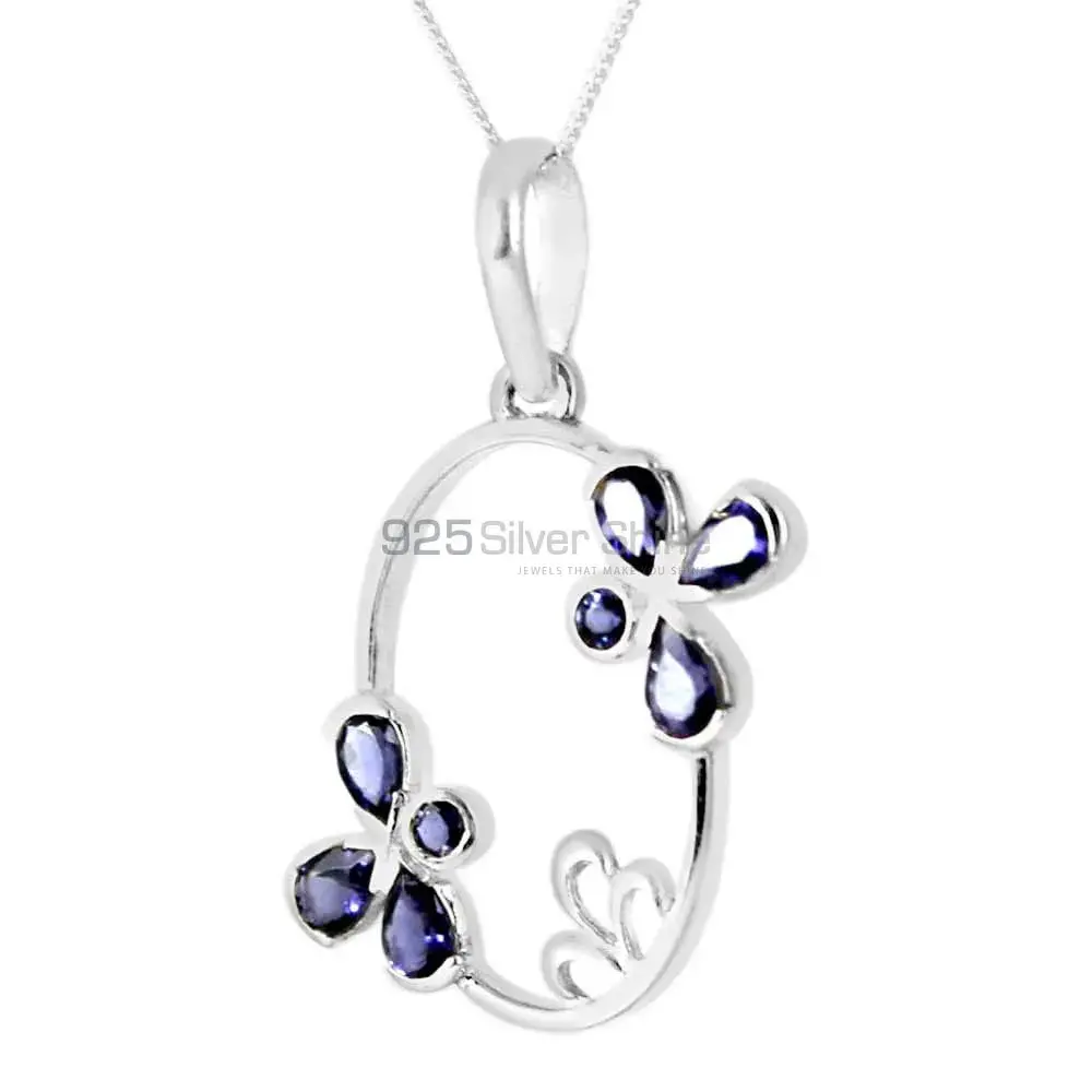 Wholesale Fine Sterling Silver Pendants Wholesaler In Iolite Gemstone Jewelry 925SP215-3