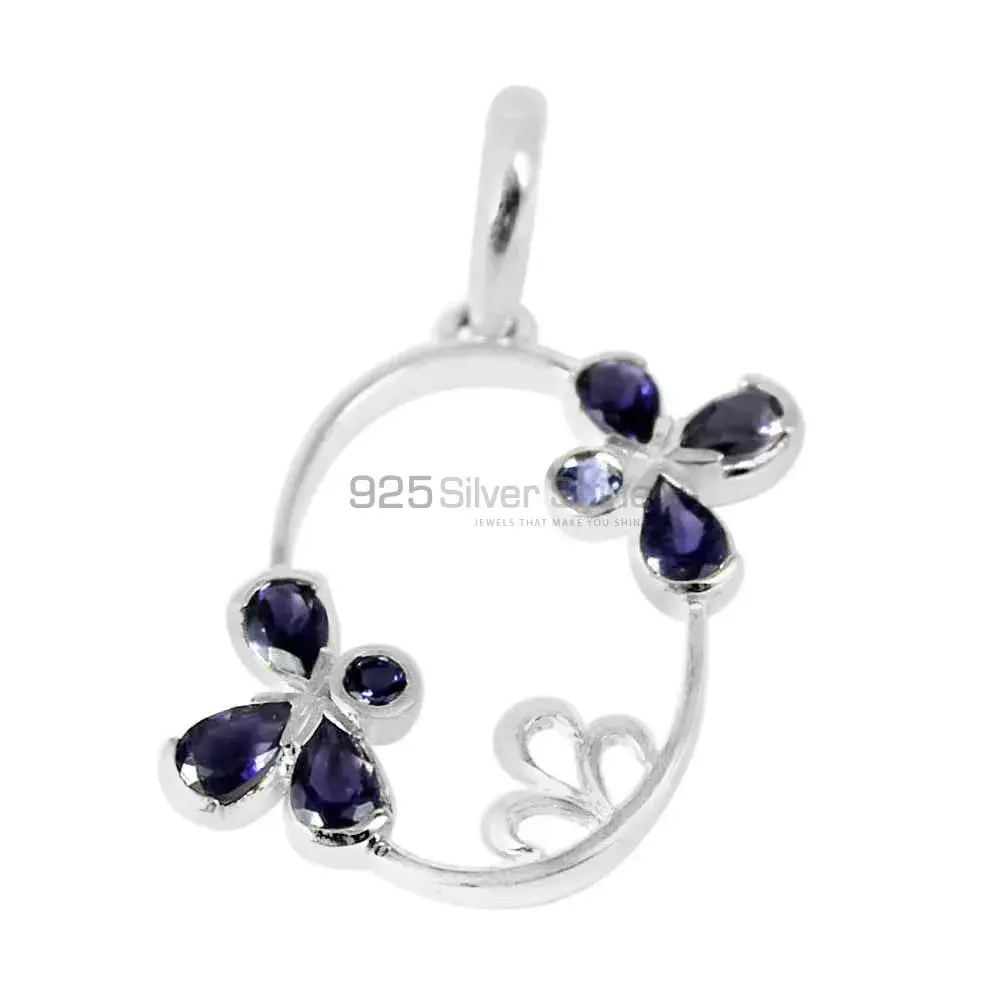 Fine Sterling Silver Pendants In Iolite Gemstone Jewelry 925SP215-3_1