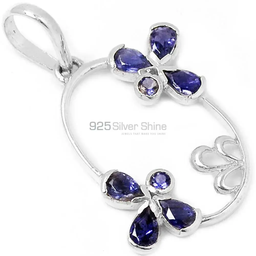 Wholesale Fine Sterling Silver Pendants Wholesaler In Iolite Gemstone Jewelry 925SP215-3_1