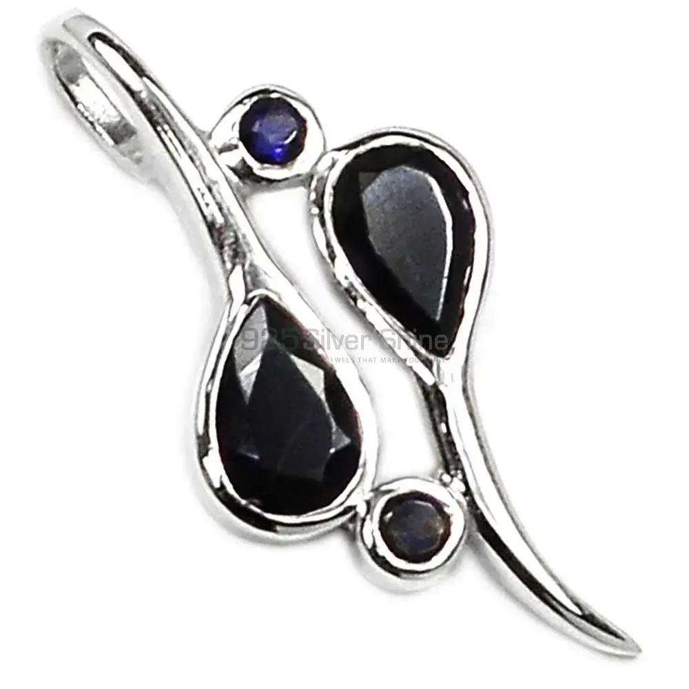 Fine Sterling Silver Pendants In Iolite Gemstone Jewelry 925SSP316-1_0