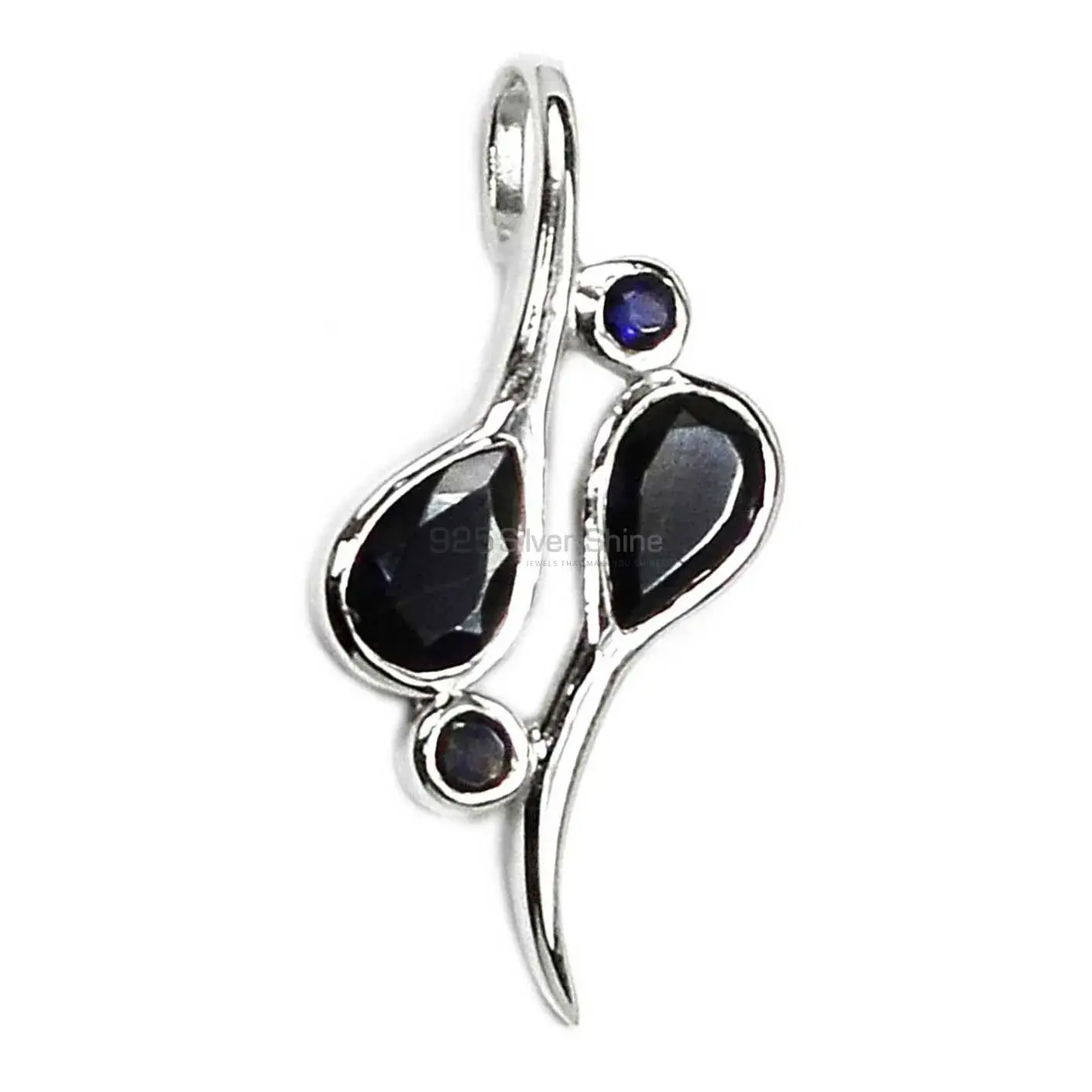 Wholesale Fine Sterling Silver Pendants In Iolite Gemstone Jewelry 925SSP316-1_0