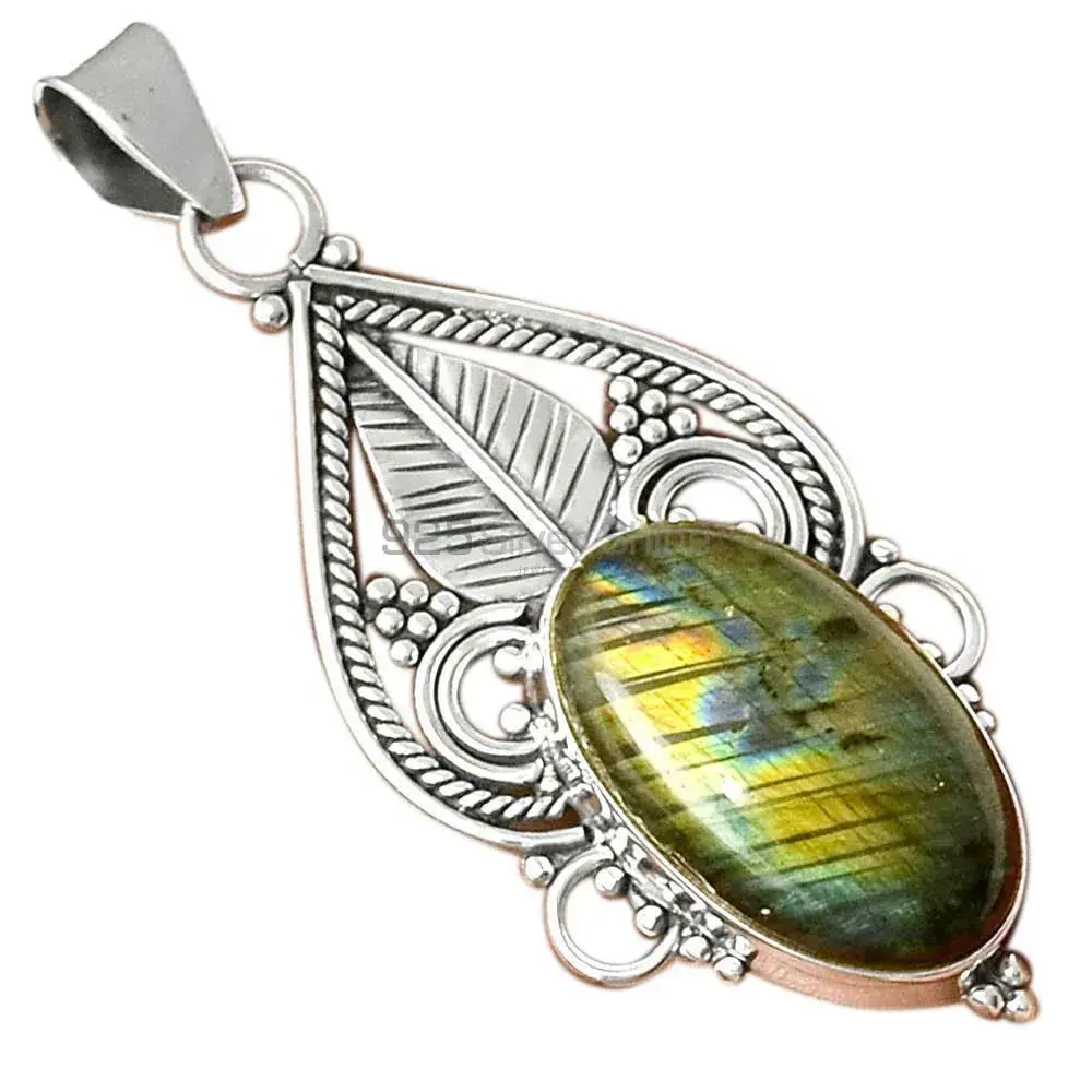 Wholesale Fine Sterling Silver Pendants Wholesaler In Labradorite Gemstone Jewelry 925SP087-6