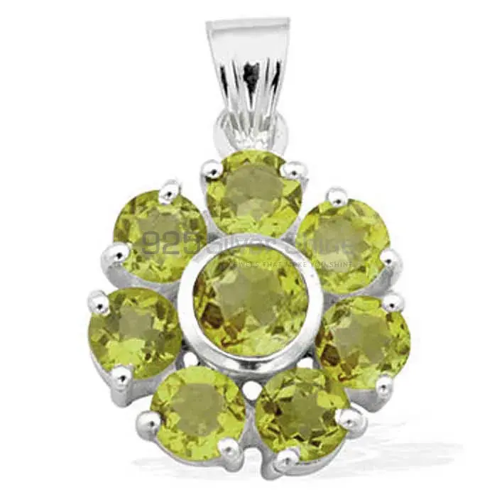 Fine Sterling Silver Pendants In Peridot Gemstone Jewelry 925SP1583
