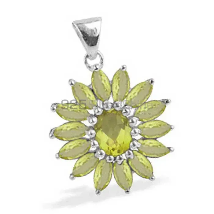 Fine Sterling Silver Pendants In Peridot Gemstone Jewelry 925SP1633_0