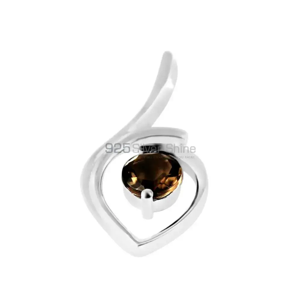 Fine Sterling Silver Pendants In Smokey Gemstone Jewelry 925SP207-7_1