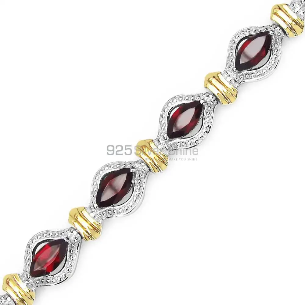 Fine Sterling Silver Tennis Bracelets In Garnet Gemstone Jewelry 925SB167