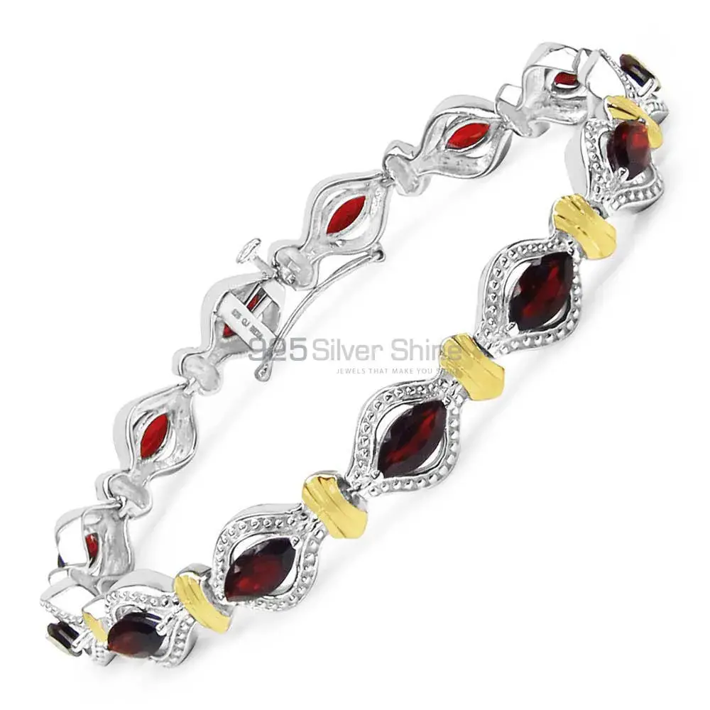 Fine Sterling Silver Tennis Bracelets In Garnet Gemstone Jewelry 925SB167_0