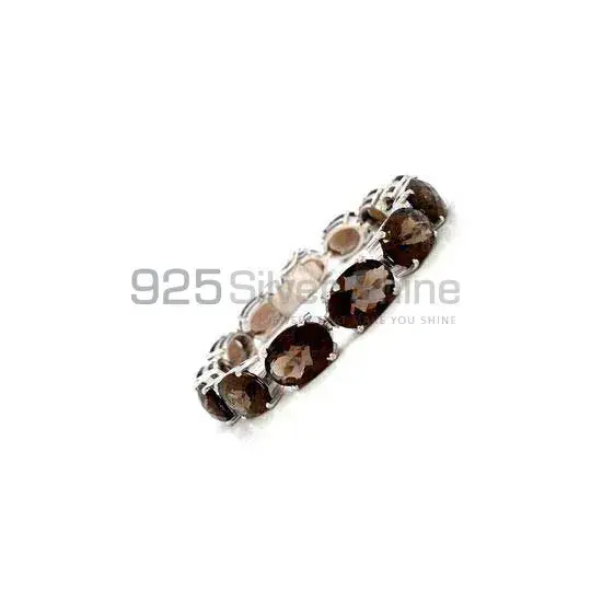 Fine Sterling Silver Tennis Bracelets In Smoky Quartz Gemstone Jewelry 925SB217_0