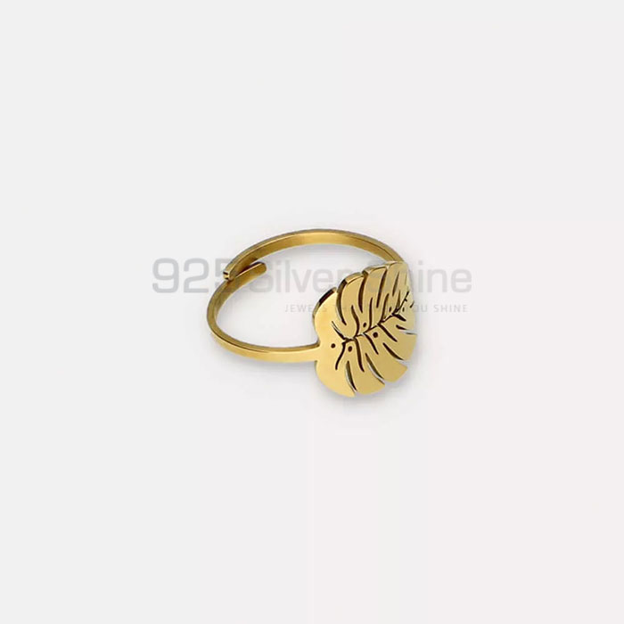Wholesale Flower Leaf Design Minimalist Ring In Silver FWMR239_0