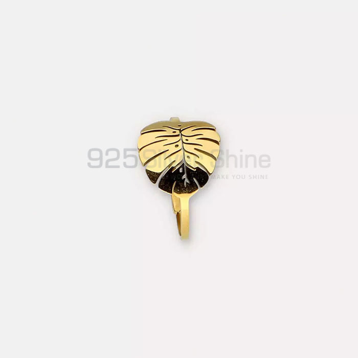 Wholesale Flower Leaf Design Minimalist Ring In Silver FWMR239_1