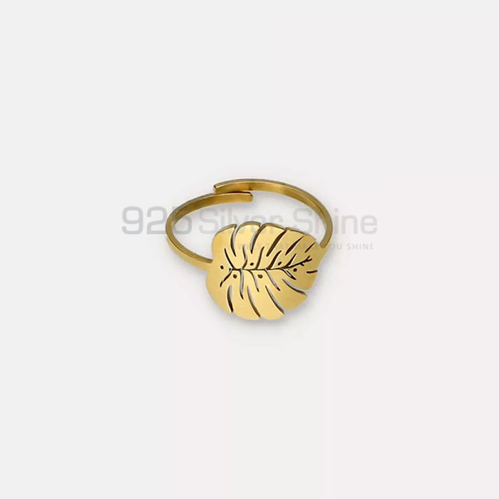 Flower Leaf Design Minimalist Ring In Silver FWMR239_2