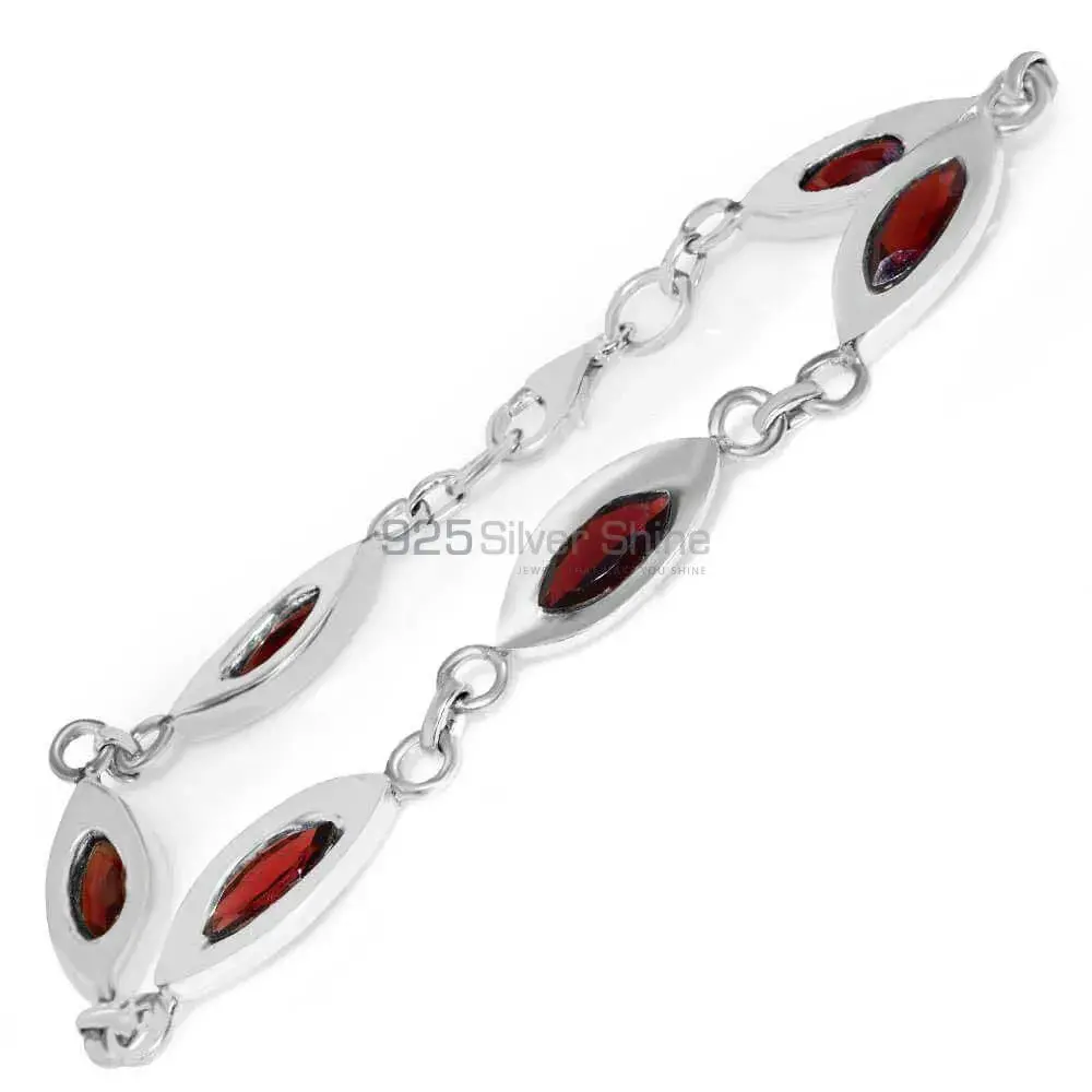 Garnet Gemstone Bracelets In Fine Sterling Silver Jewelry 925SB241