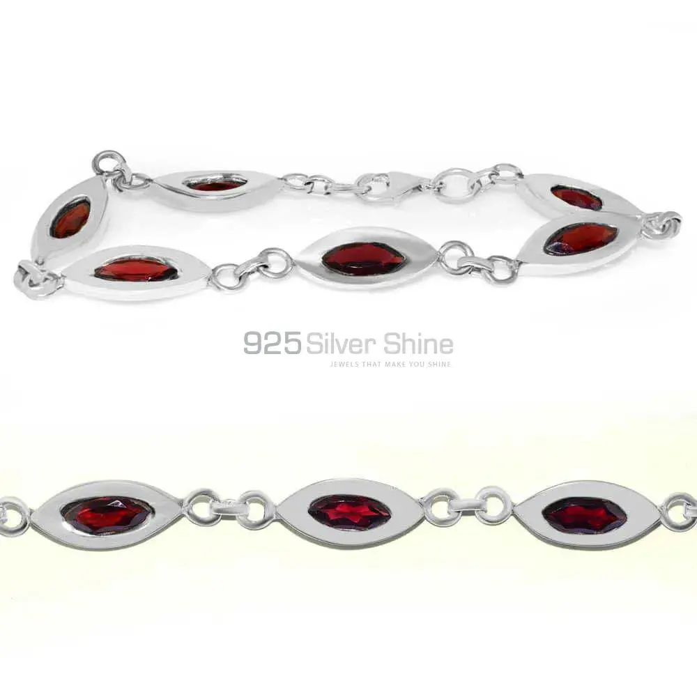 Wholesale Garnet Gemstone Bracelets Wholesaler In Fine Sterling Silver Jewelry 925SB241_0