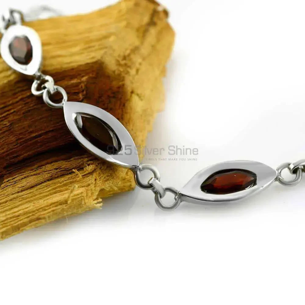 Wholesale Garnet Gemstone Bracelets Wholesaler In Fine Sterling Silver Jewelry 925SB241_1