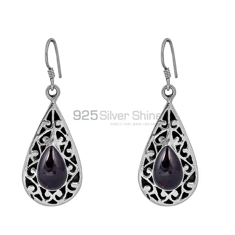 Garnet Gemstone handmade earring In 925 Sterling Silver 925SE98