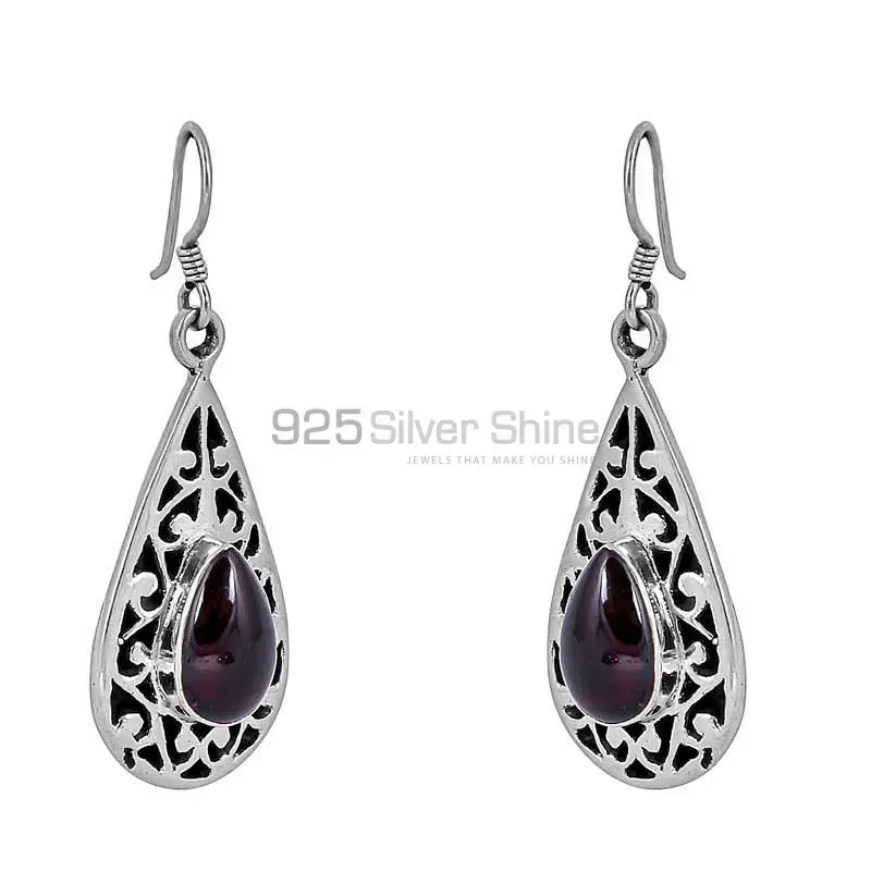 Wholesale Garnet Gemstone handmade earring In 925 Sterling Silver 925SE98_0