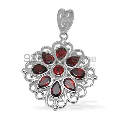 Wholesale Garnet Gemstone Handmade Pendants In 925 Sterling Silver Jewelry 925SP1396