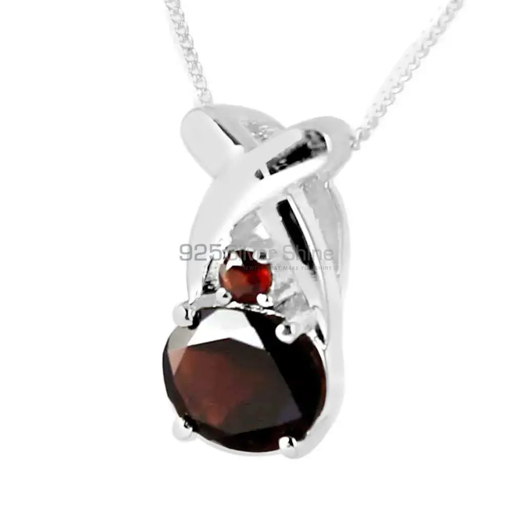 Wholesale Garnet Gemstone Handmade Pendants In 925 Sterling Silver Jewelry 925SP217-1