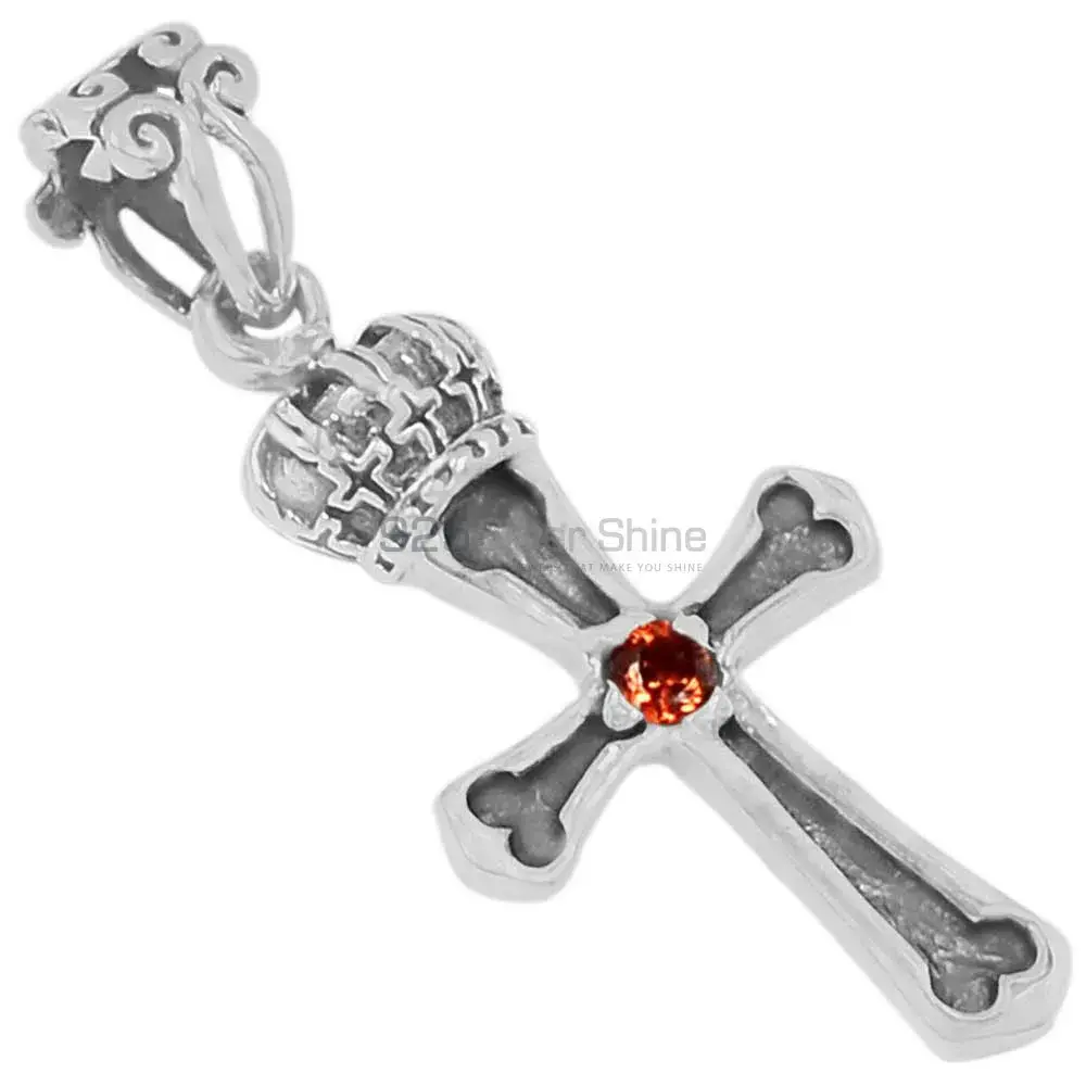 Garnet Gemstone Handmade Pendants In 925 Sterling Silver Jewelry 925SSP347-4_0
