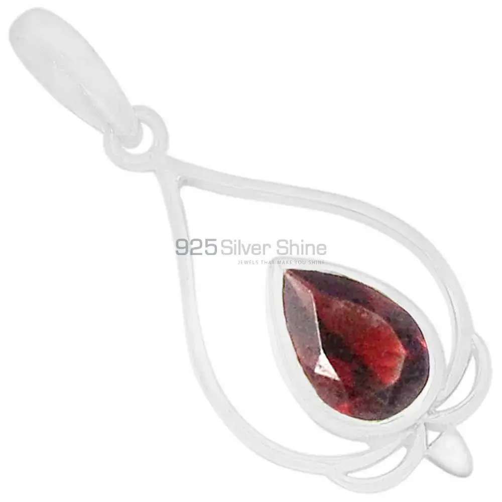 Wholesale Garnet Gemstone Handmade Pendants In Solid Sterling Silver Jewelry 925SP274-4