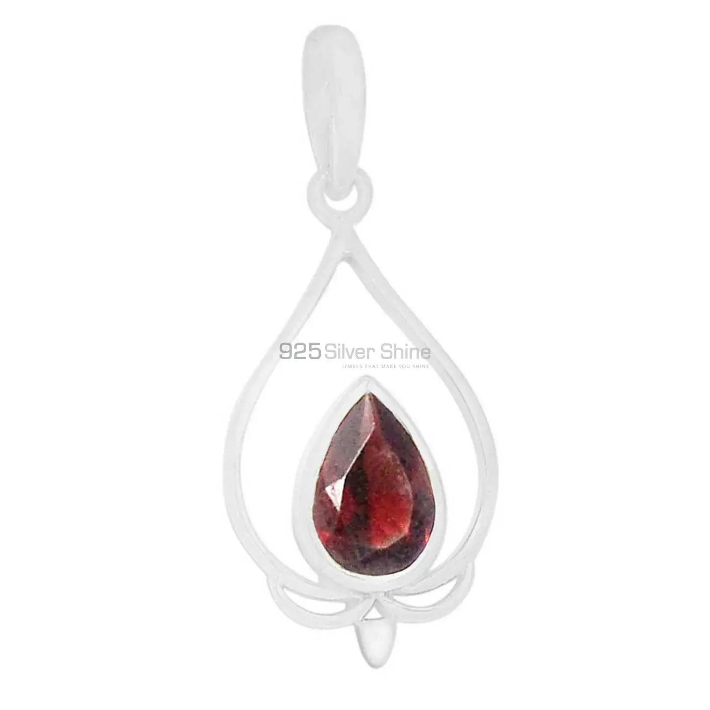 Wholesale Garnet Gemstone Handmade Pendants In Solid Sterling Silver Jewelry 925SP274-4_1